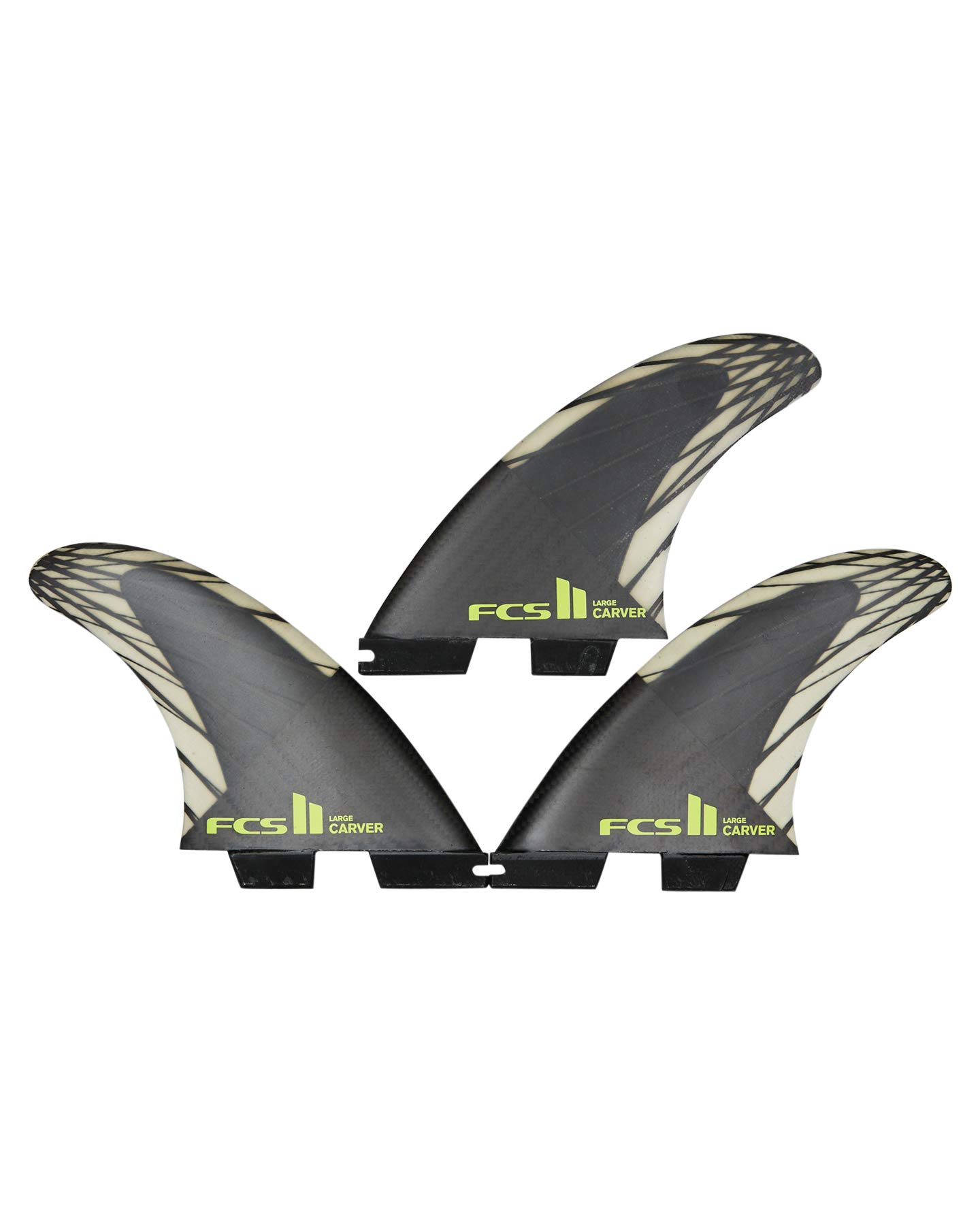 FCS 2 Carver PC Carbon Tri-Fin Set Black-Acid M, Surfing